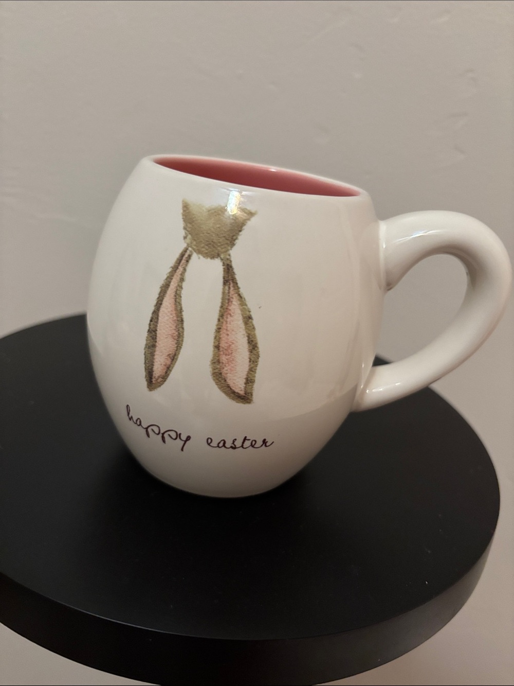 Happy Easter Ceramic Mug with Pink Interior Rae Dunn